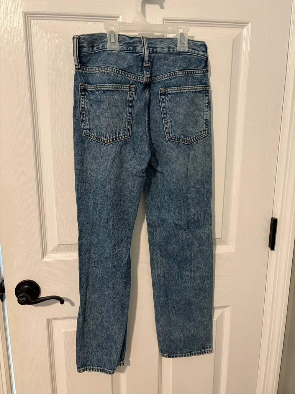 GAP High-Rise Distressed Jeans in Medium Blue Wash
